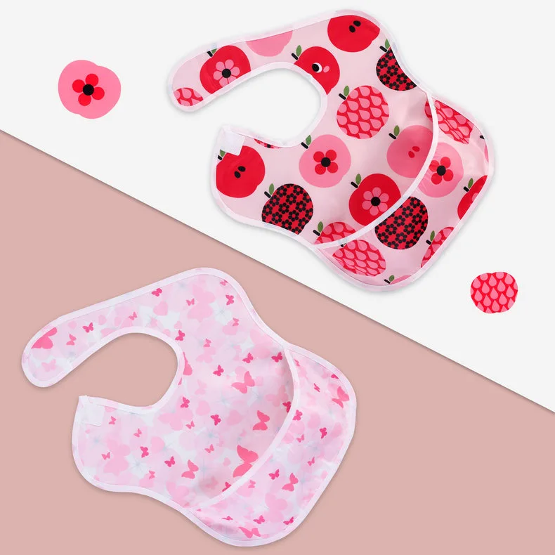 Cute Cartoon Print Infant Baby Feeding Bib Waterproof PUL Baby Bandana Bibs details