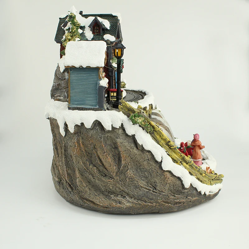 Custom Light up  Holiday Time Musical Figurines Christmas Village Set