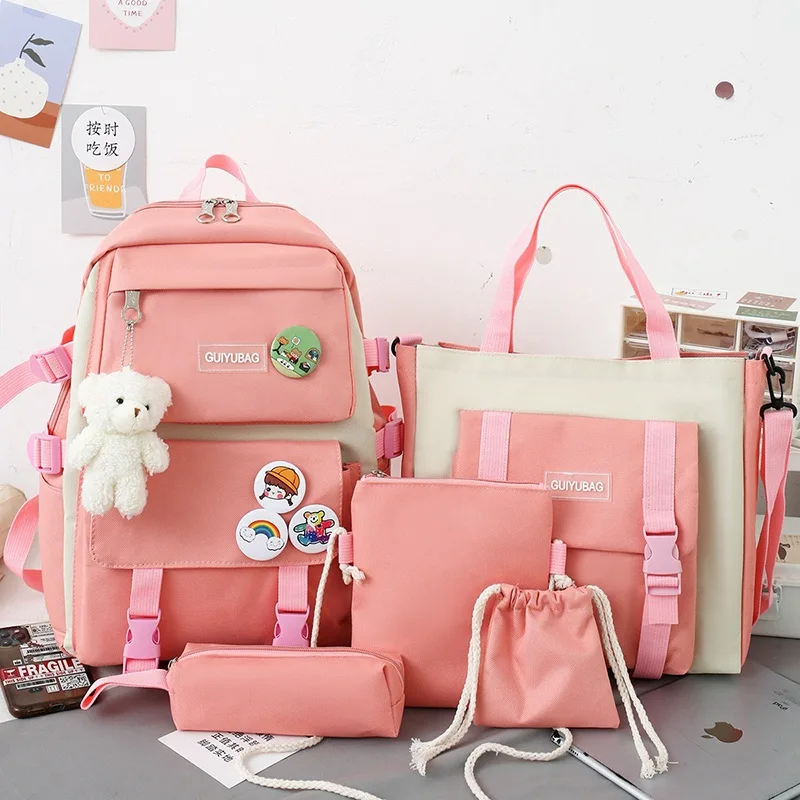 Cute Backpack Kawaii School Supplies Laptop Bookbag with Kawaii Accessories  5 Piece Set for School Girls : .ca: Electronics