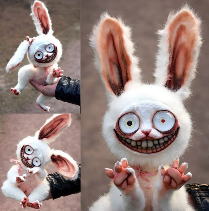 Easter Mutant Rabbit Plushions Creative Scary Rabbit Ornaments Europe and the United States Easter Bunny Dolls Spot