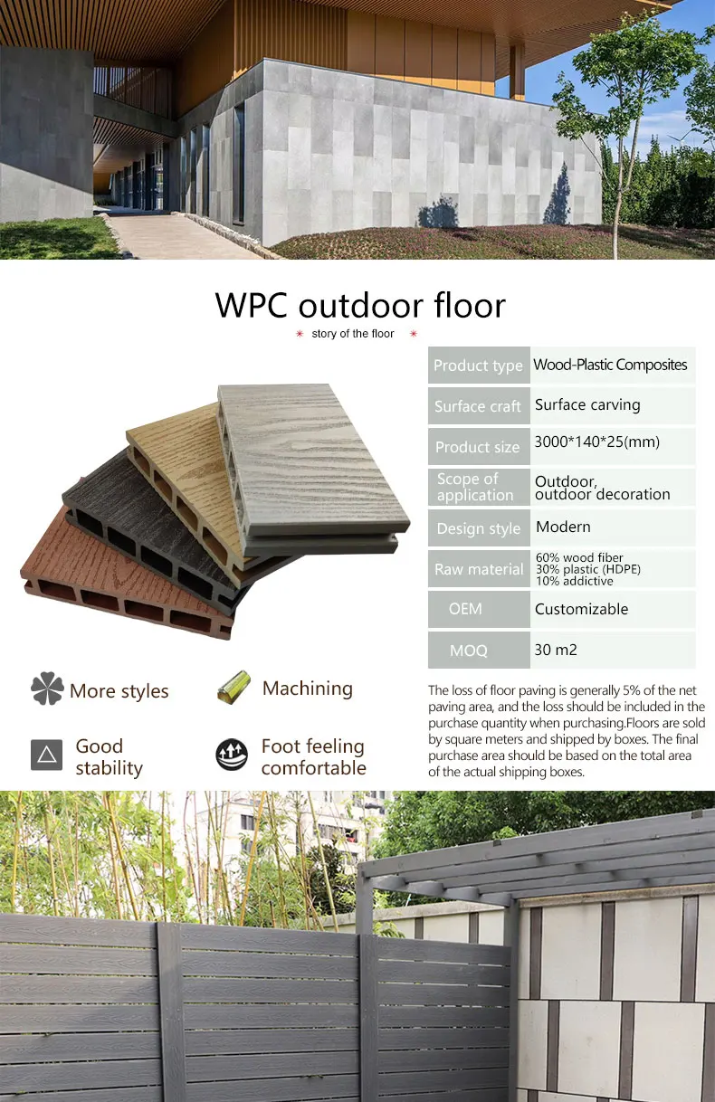 Plastic wood composite floor outdoor floor 140 * 25mm wood plastic composite outdoor garden wood plastic floor