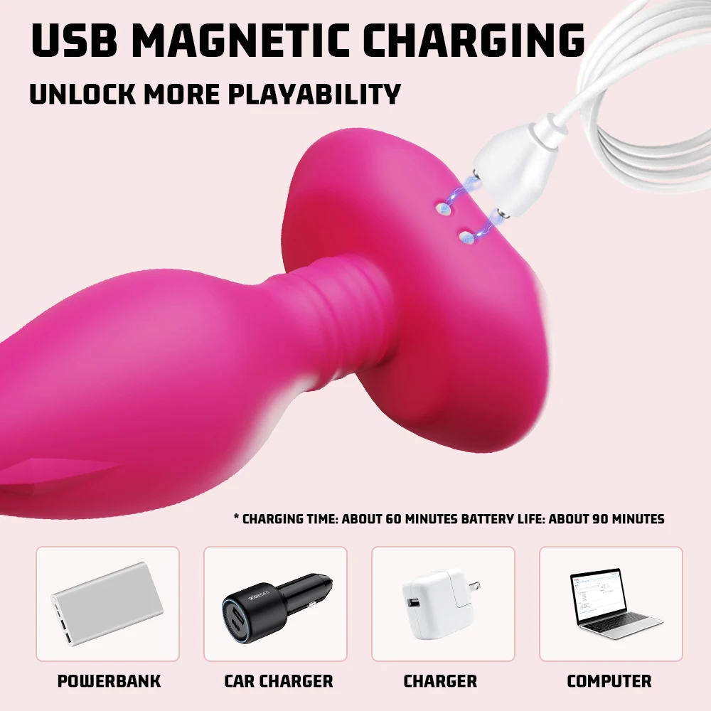 SEXBAY's Latest Design Silicone Swing Anal Plug 10-frequency Vibration APP Controls the Posterior Cavity Prostate Plug