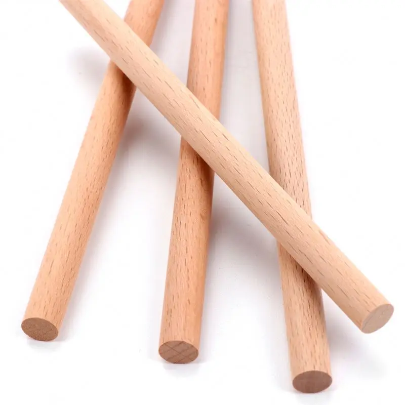 10-100cm wood dowel natural round beech