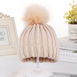 2023 зимние вязаные меховые наушники для мальчиков и девочек