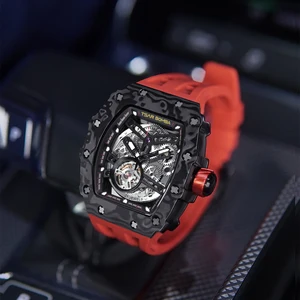 For TSAR BOMBA Men's Automatic Watch Top Brand Fashion Sapphire Mirror 50M Waterproof Classic Luxury Diver Style Miyota Rubber