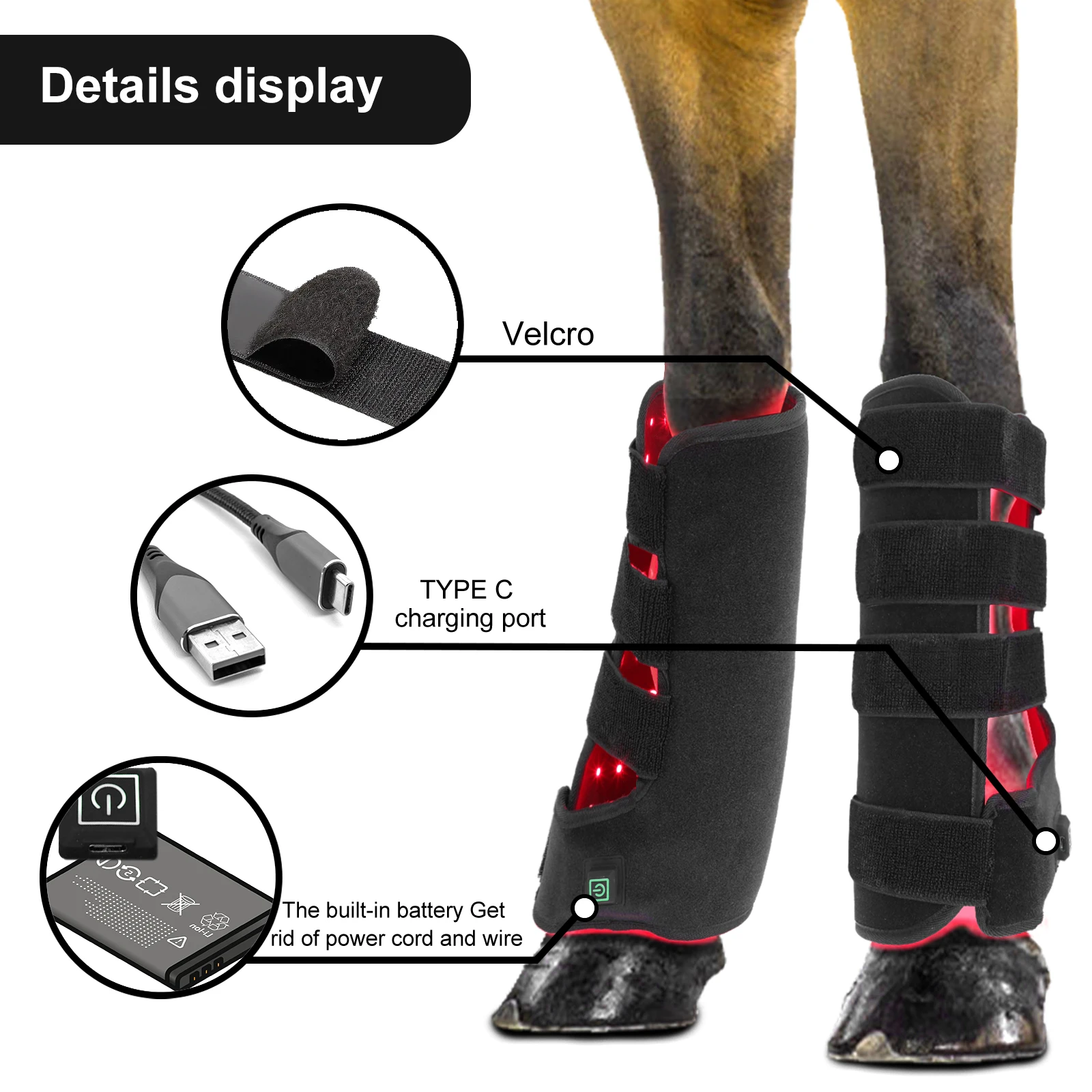 Anredar Battery built in equine red light therapy horses for wounds pain  relief with Type C| Alibaba.com