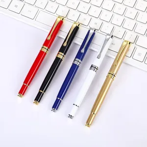Hot Selling Classic Branded Red Gold Metal Roller Pen with Custom Logo Premium Executive Promotion Luxury Metal Ballpoint Pen