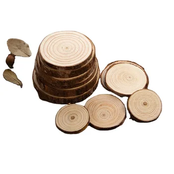 Wooden Circles wholesale Christmas Ornaments DIY Kids Crafts Unfinished Natural Wood Slices can Predrilled with Hole