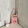 H-straw rope with pink stripes lucky cat