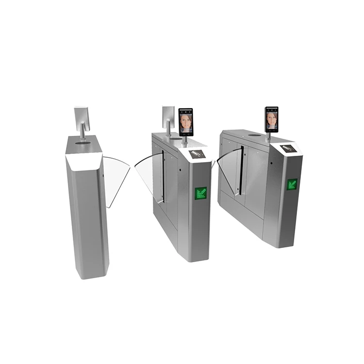 Access Control Electronic Turnstile Flap Barrier Gate Use for Office Building Entrance Two Motors Wing Gate