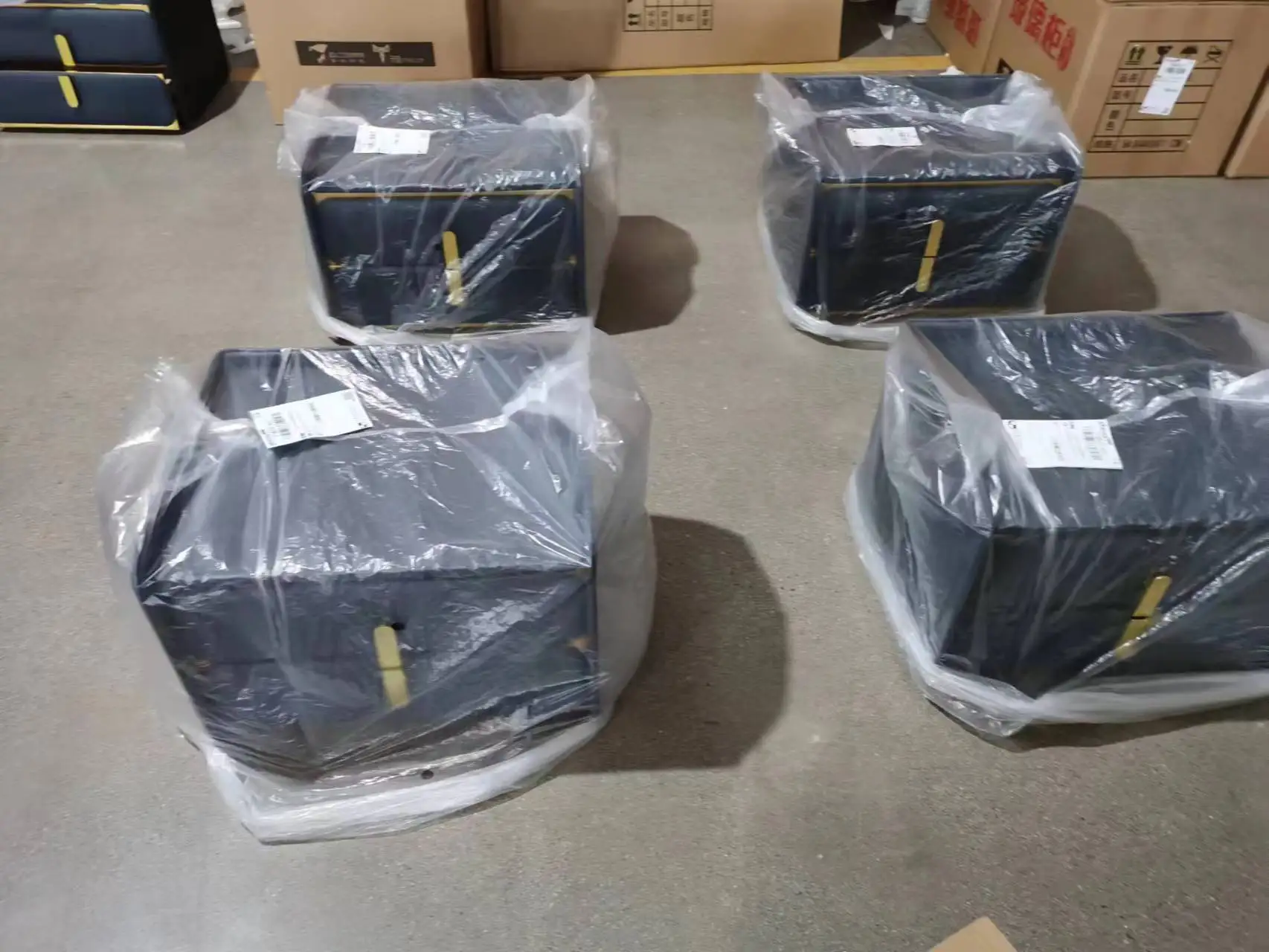 Hot Sale Smart Bedside Table 2 Drawers Square Chargeable White