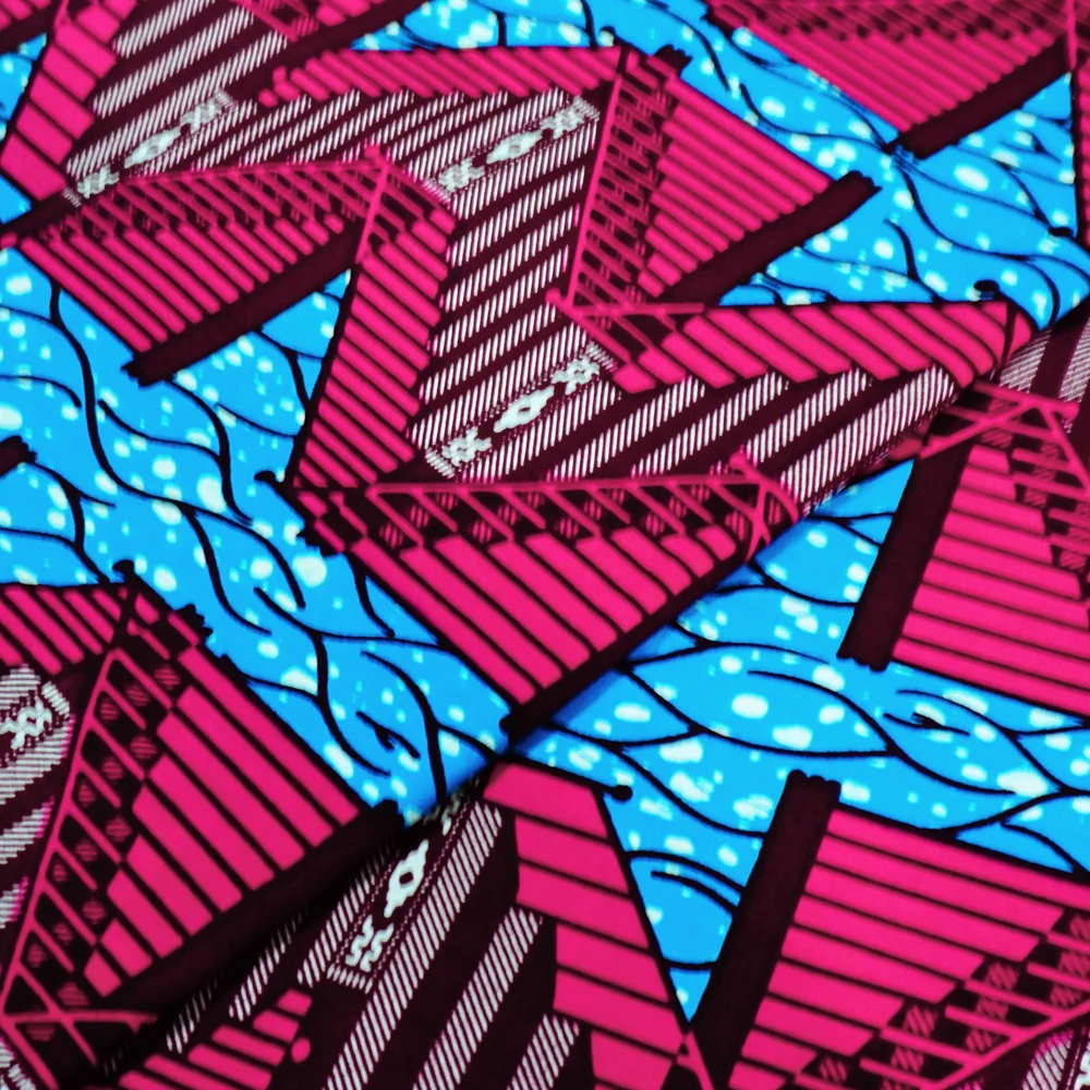 Ткань из Анкары, африканская восковая Ткань, 100% хлопок, восковая ткань kente V1136