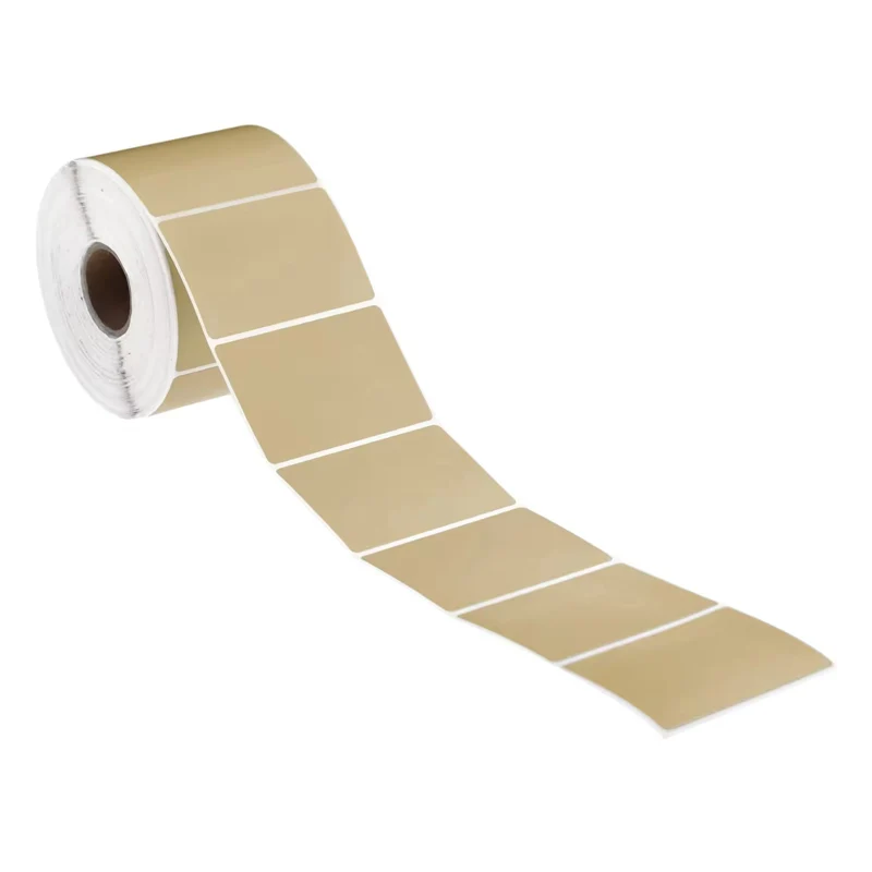Custom Size Brown Kraft Paper Sticker Label Roll Eco Friendly Texture Rectangle Self-Adhesive Kraft Paper Stickers for Price Tag manufacture
