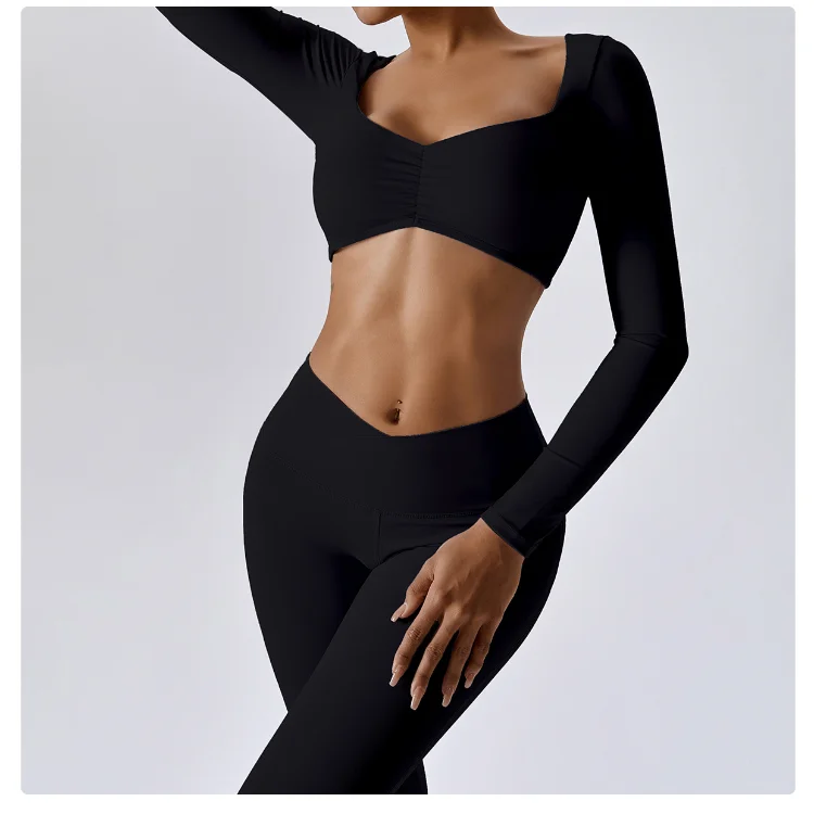 Seamless 2 Piece Yoga Set for Women – Crop Top and Leggings Workout Activewear