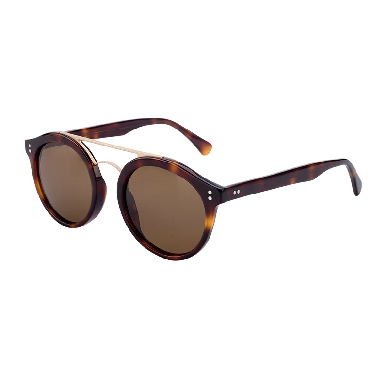 High Quality Custom Acetate Polarized Sunglasses with Double Bridge Transparent Frame and TAC Lenses