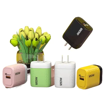 2024 New wall charge adapter PD 120W charger plug full protocol fast charging single USB port colors mobile phone flash charger