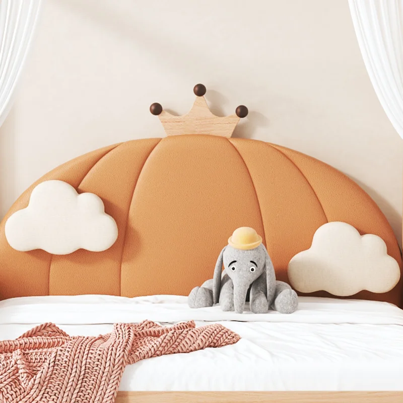 Funny Pumpkin Headboard Extendable Wooden Kids Double Bed