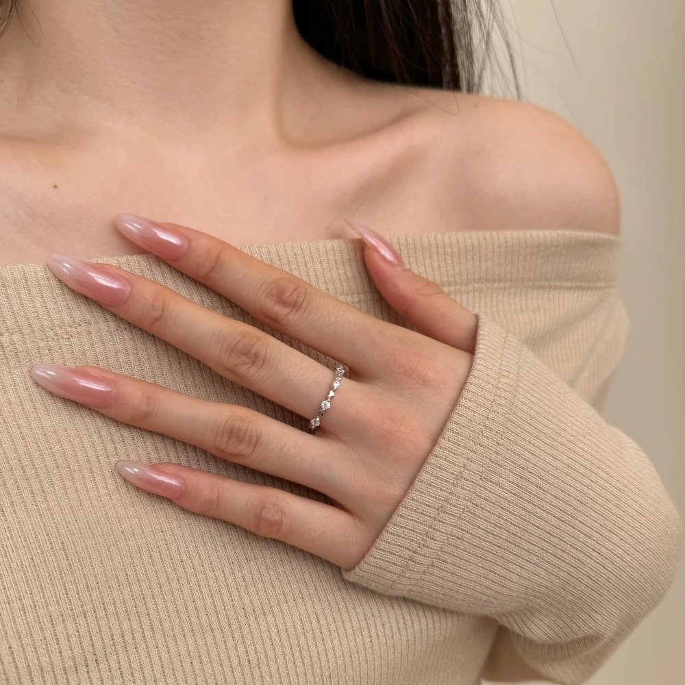 KAKODIY Exquisite Unique Design Eternity Band 925 Sterling Silver Rhodium Champagne Gold Plated Heart Shape 5A Cubic Zirconia Jewelry Ring detail 3