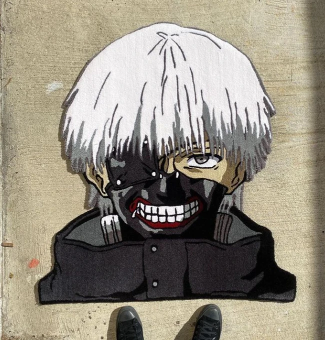 Tokyo Ghoul Hand Made Rug, Ken Kaneki Anime Art, Custom Tufted 2024 Rug