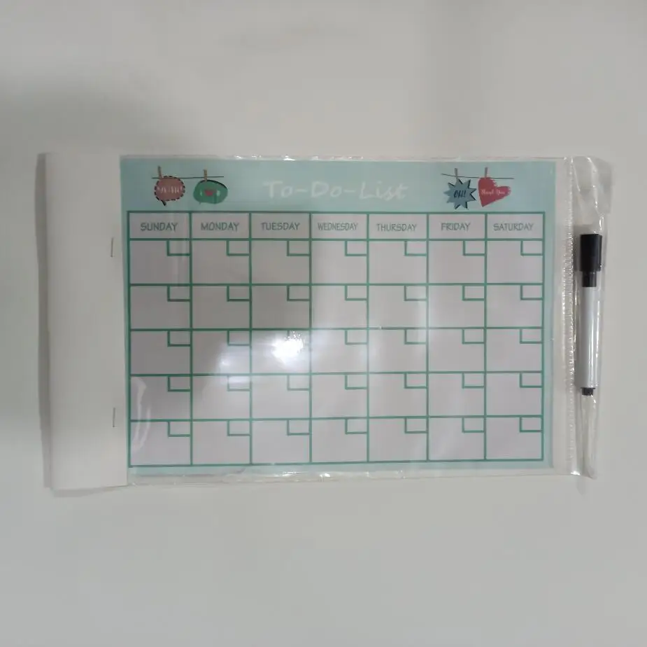 Магнитный холодильник BSCI сухое стирание меню доска для кухни холодильника еженедельный станок планировщик список покупок блокнот