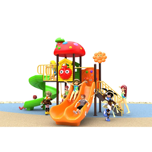 High quality plastic slide outdoor playground outdoor kids playhouse playground slide with swing play sets
