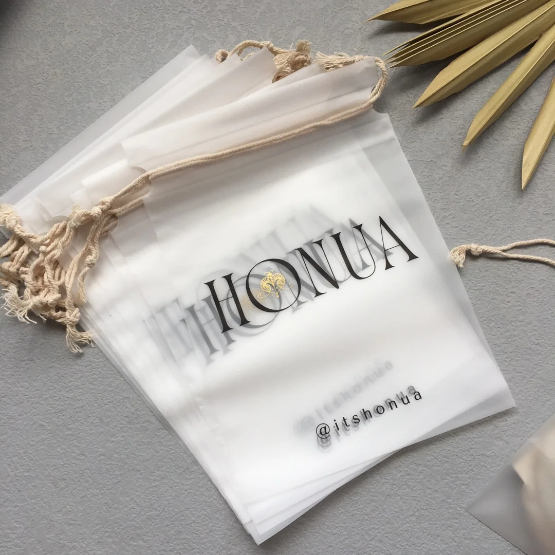 Wholesale Custom Printed Logo Waterproof Frosted Pvc Drawstring Pouch Plastic Packaging Pouch Bag