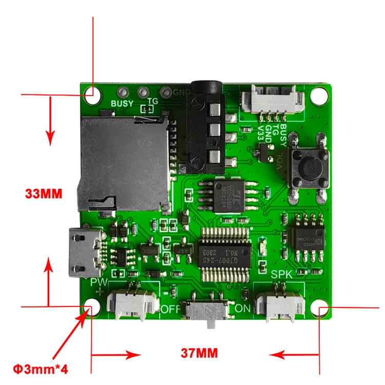 Voice Button Control 2.0 Standard Micro USB Interface Multiple Record PCBA