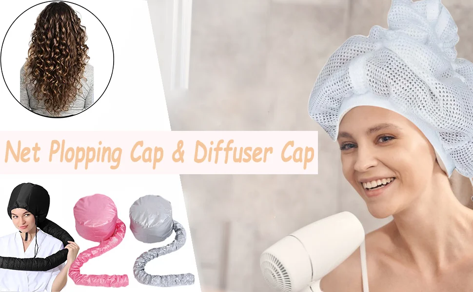 New Trend Net Plopping Satin Diffuser Cap Hood Hair Dryer Mesh