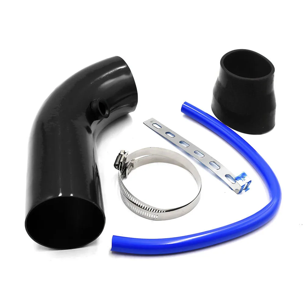Black Acouto 76mm 3Inch Universal Car Cold Air Intake Hose Filter System with Air Intake Aluminum Pipe,Mounting Bracket,Tube Horse,Lock Rings 