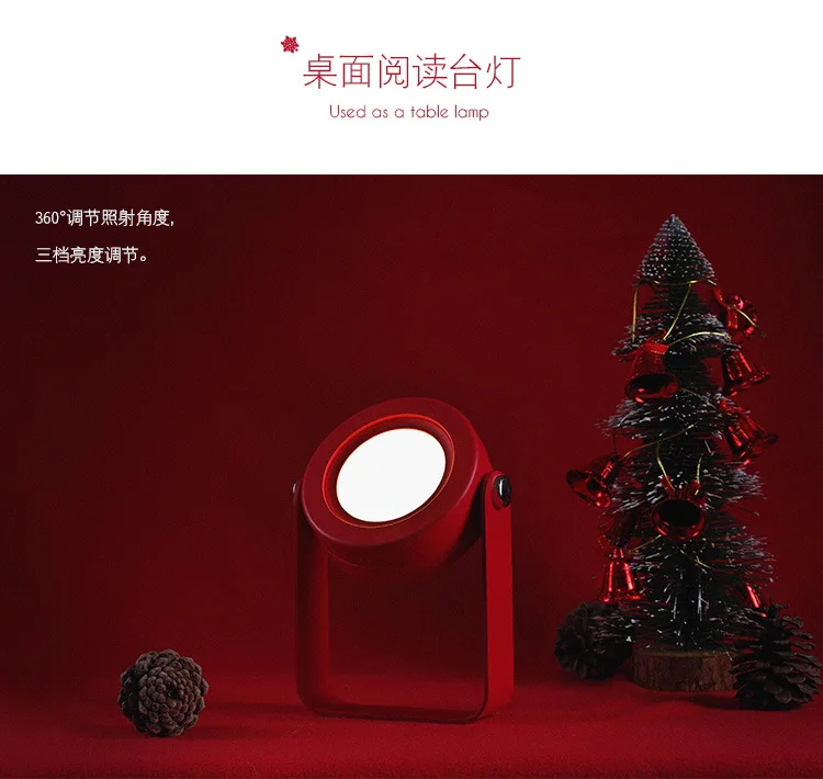Baby Table Lamp Wood Handle Portable Foldable Kids Bedroom Reading Lantern Led Night Desk Lights