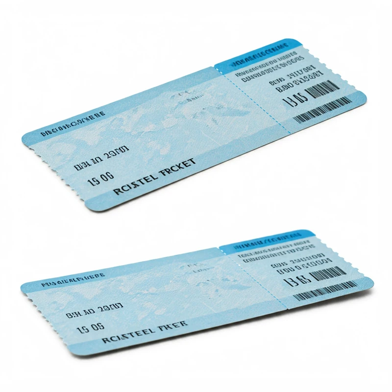 Custom Thermal Transfer Flight Ticket Airline Thermal Label Paper Luggage Tags Booking Boarding Pass Air Flight Tickets