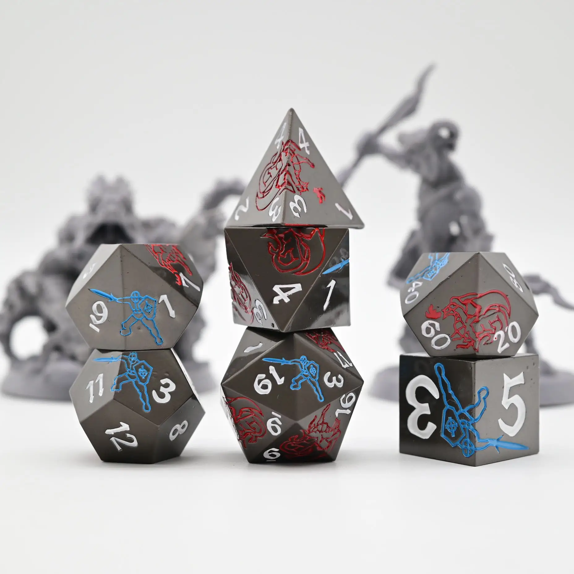 Lm Dnd Warrior Sharp Edges Zinc Metal Dice Black Carving Dnd Dice Set For Dnd 5e Buy Dnd Dice
