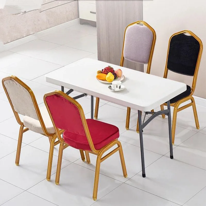 Stacking Red Banquet Hall Furniture Wedding Gold Legs Fabric Soft