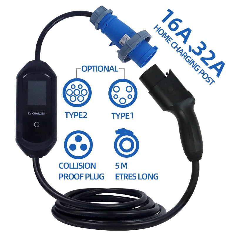 Factory Delivery 7kw Gbt Electric Vehicle Charger New Portable 32a Fast