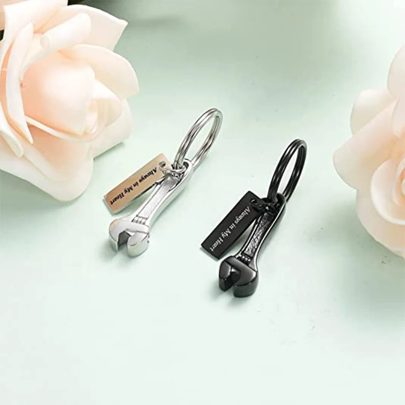 Wrench Urn Necklace for Ashes Keepsake Ash Holder Stainless Steel Cremation Jewelry Pendant for Women Men - Always in my heart