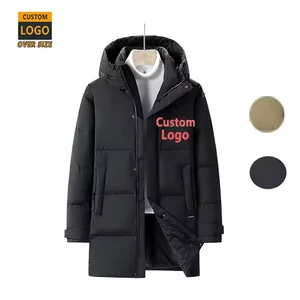 Custom OEM Service Waterproof Winter Windproof Long Jacket for Men With Detachable Hood