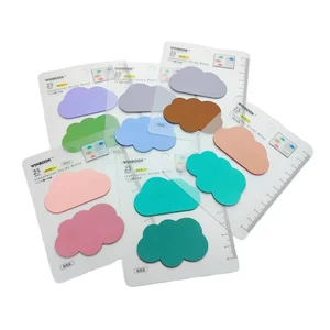 Able S3013 Custom 9.5x12cm 25 Sheets Transparent PET Memo Pad Set Mixed Colors Self-Adhesive Popular Sticky Notes Custom Logo