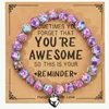 Purple flower heart card with ribbon