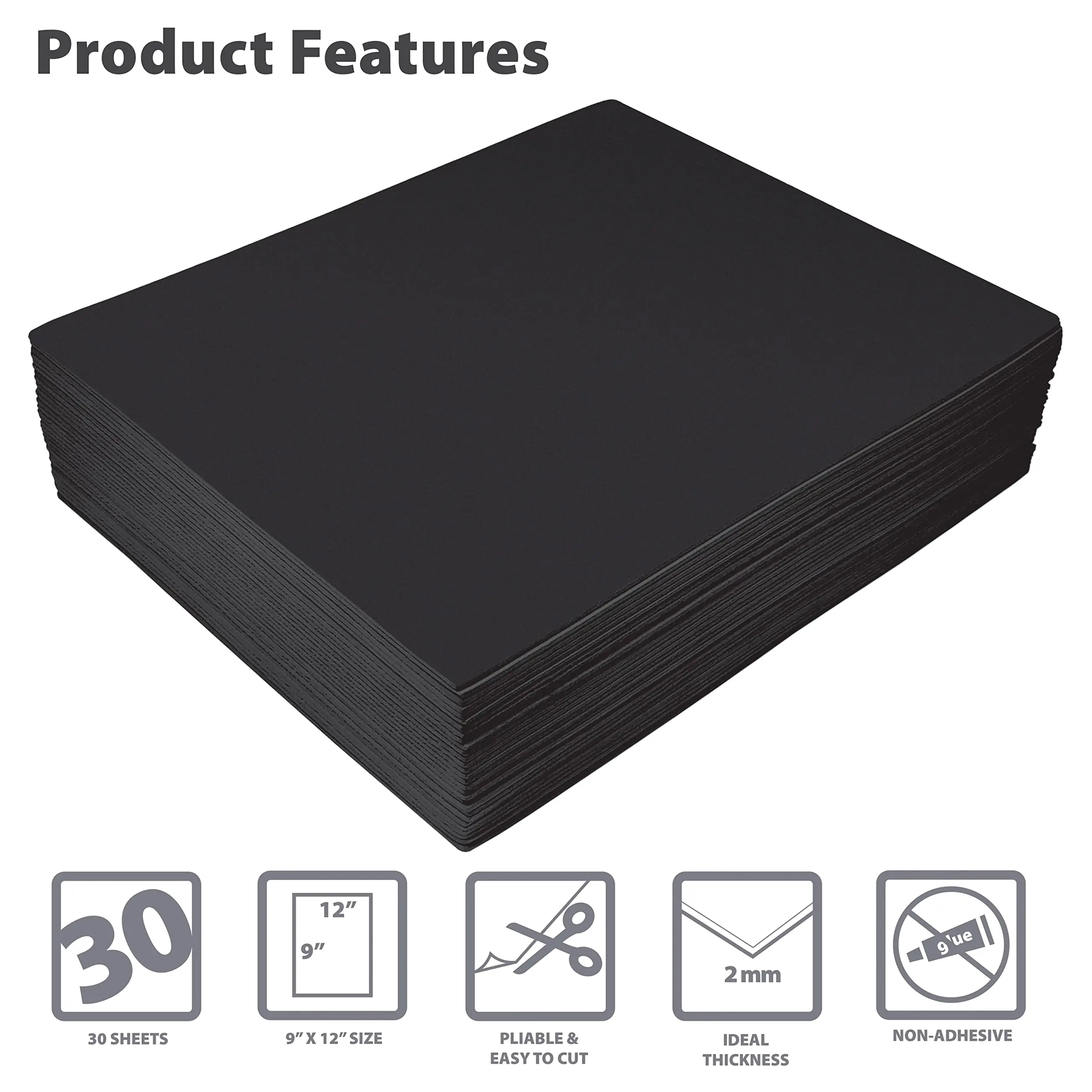 Black Eco-friendly EVA Foam Sheet with Closed Cell Structure for Electronics Packing