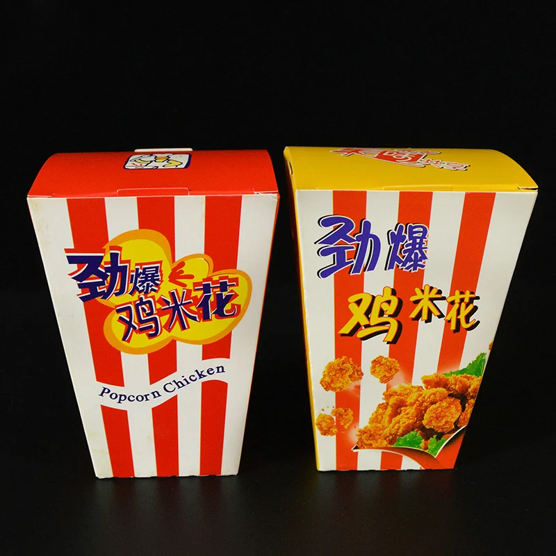 New Design Food Packing KFC Grease Proof Paper Chicken Box with Handle