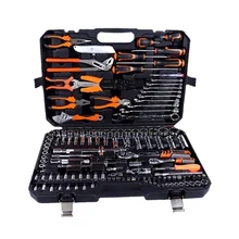 160-Piece Heavy Duty Automotive Repair Tool Set Includes Combination Pliers Ratchet Wrench Screwdriver Bits Hex Key-Hand-Power
