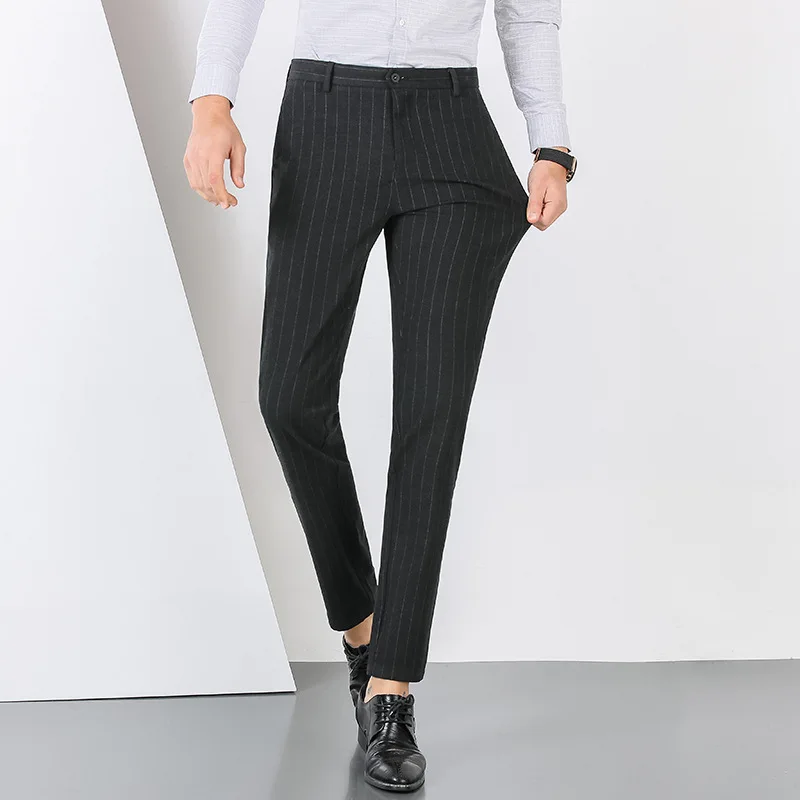 OEM custom pant suit Slim Fit office casual formal strip dress new design men trousers