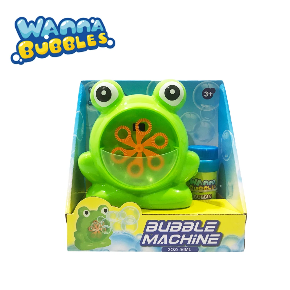 Kids Toys Cute Cartoon Green Frog Automatic Blower Soap Bubbles Maker