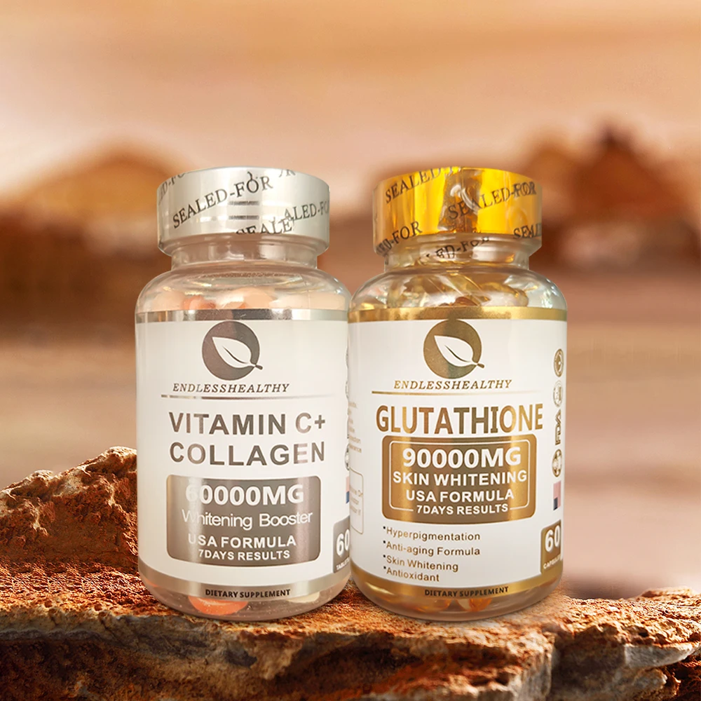 Melhores Cápsulas Naturais de L-Glutationa para Clareamento da Pele 90000Mg  Combinadas com Comprimidos de Vitamina C e Colágeno para Beleza da Pele ..., image size:1000x1000