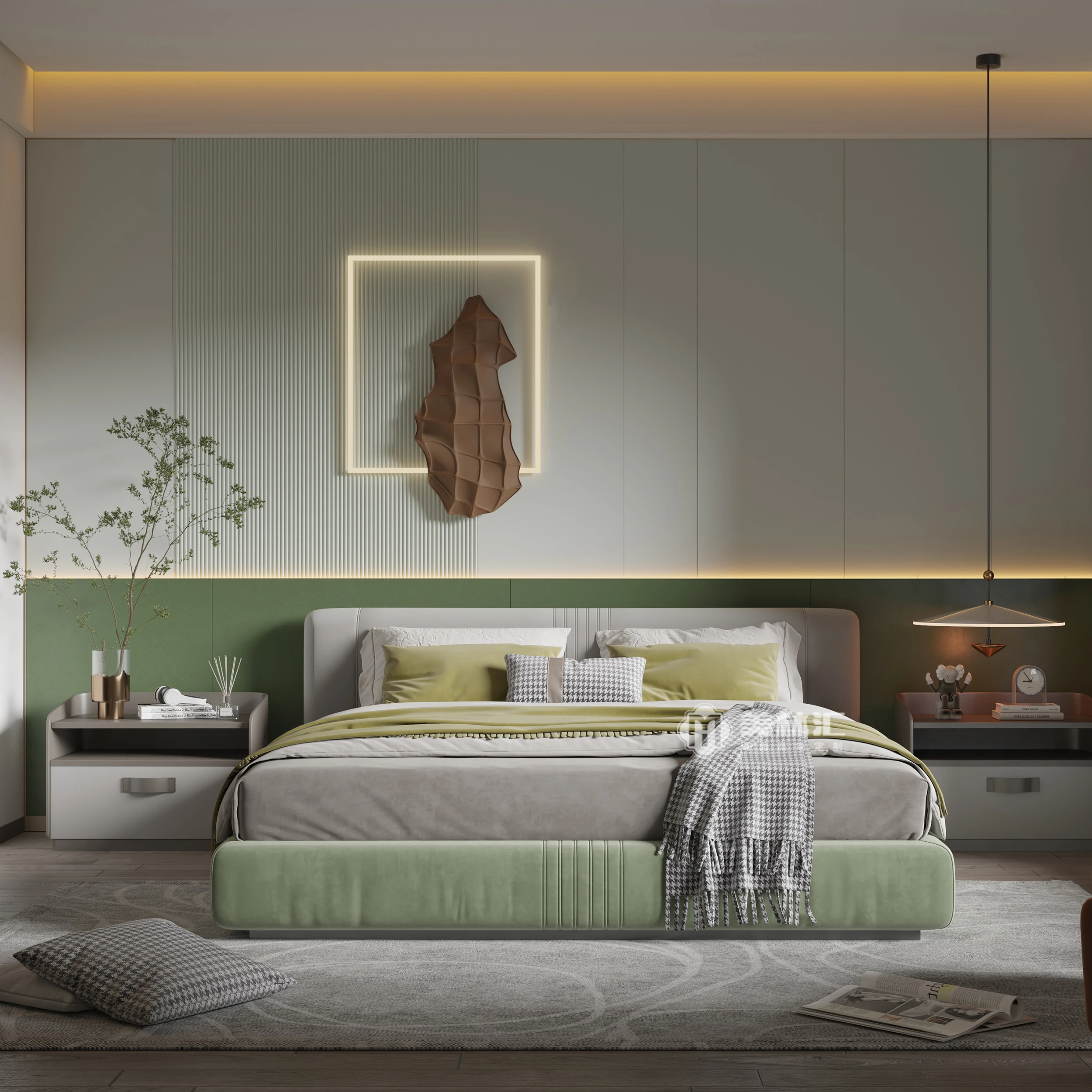 Melinco Custom Wall Panel Combination Set of Lights with 3D Shape Decorative Wall Panels Suitable for Living Rooms Hotels Villas