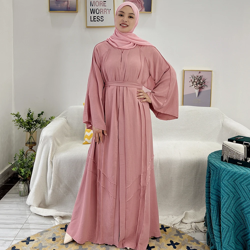 Wholesale Modern Islamic Clothing Abaya Women Wrinkle Polyester Women Muslim Dress Front Open Abaya Traditional Muslim Clothing Wholesale Modern Islamic Clothing Abaya Women Wrinkle Polyester Women Muslim Dress Front Open Abaya Traditional Muslim Clothing