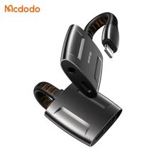 Mcdodo usb adapter audio DC 3.5mm headphone adapter for iphone support charging music calling volume control