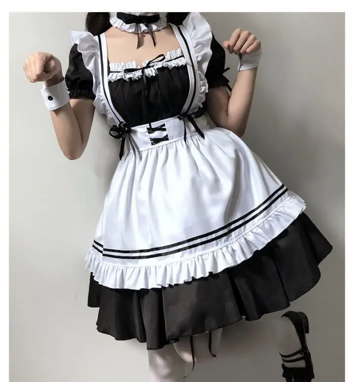 Women's Maid Outfit Dress Anime Maid Costume Cosplay Lolita Fancy Dress ...