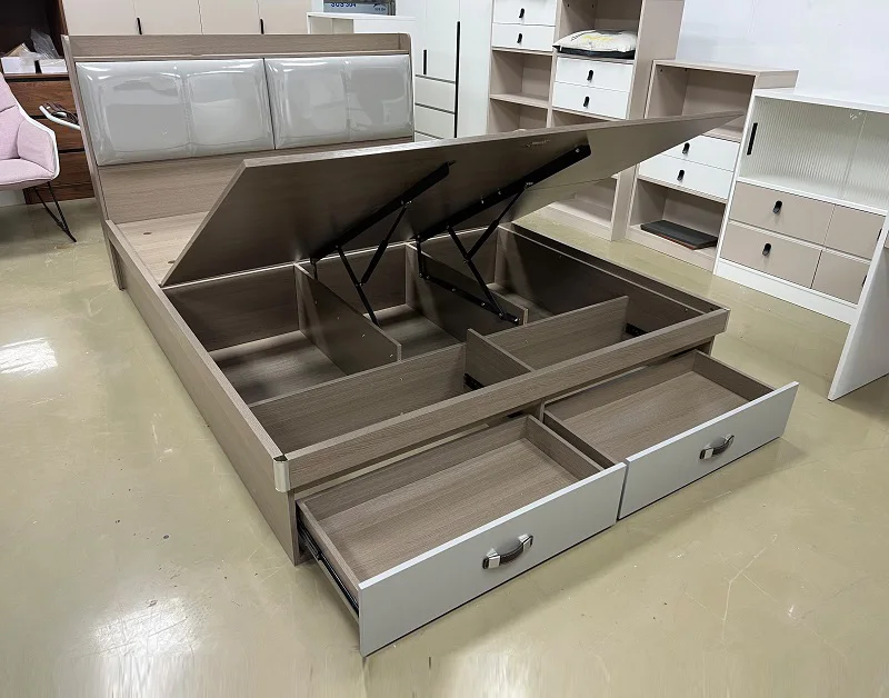 2024 Latest New Model Box Design Queen Frame Bedroom Furniture Double Modern King Size Wooden Beds With Storage