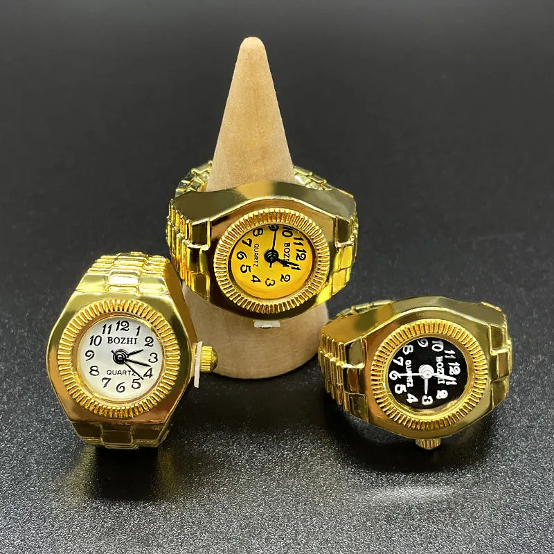 Bague Montre Vintage Rare à Mouvement Japonais - Argentée, Aluminium/acier, Verre Manquant, Occasion